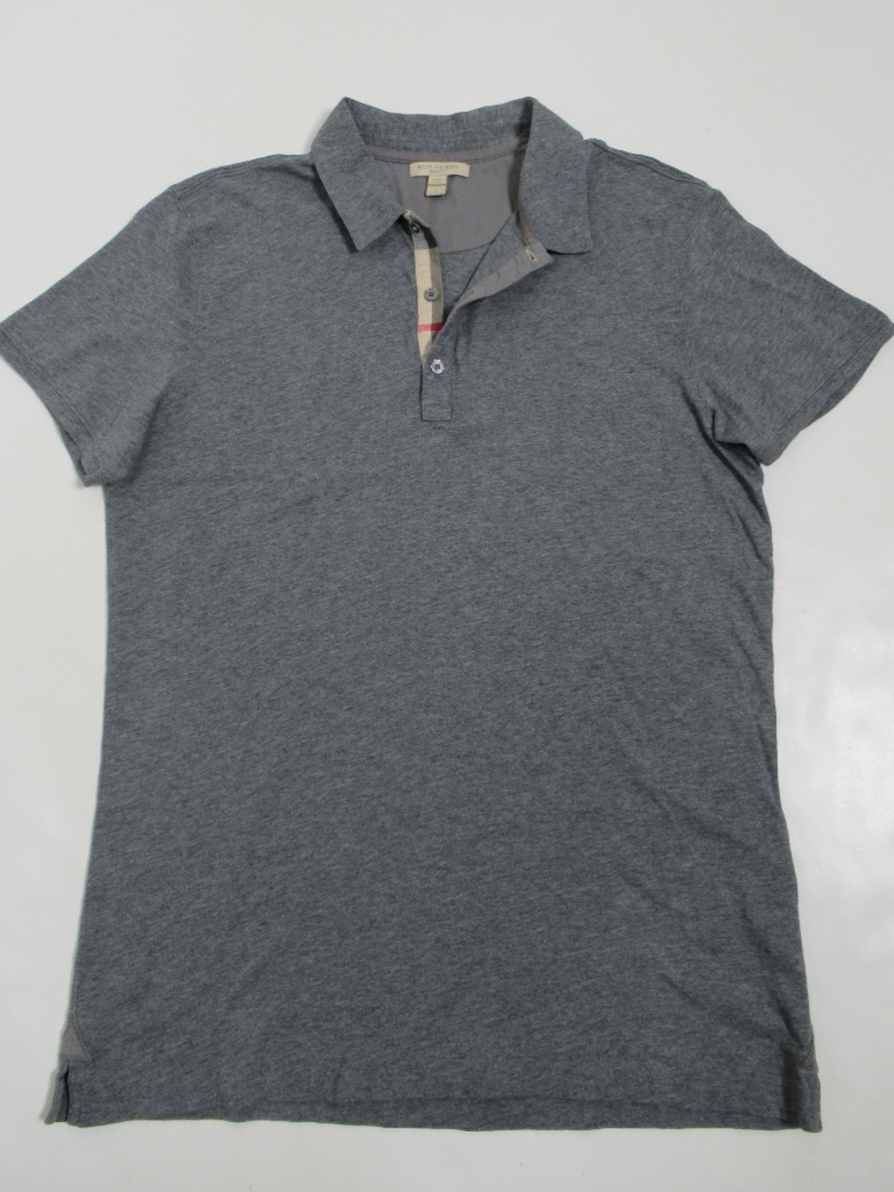 Burberry Brit Men's Cotton Short Sleeve Polo Shirt Gray Size L
